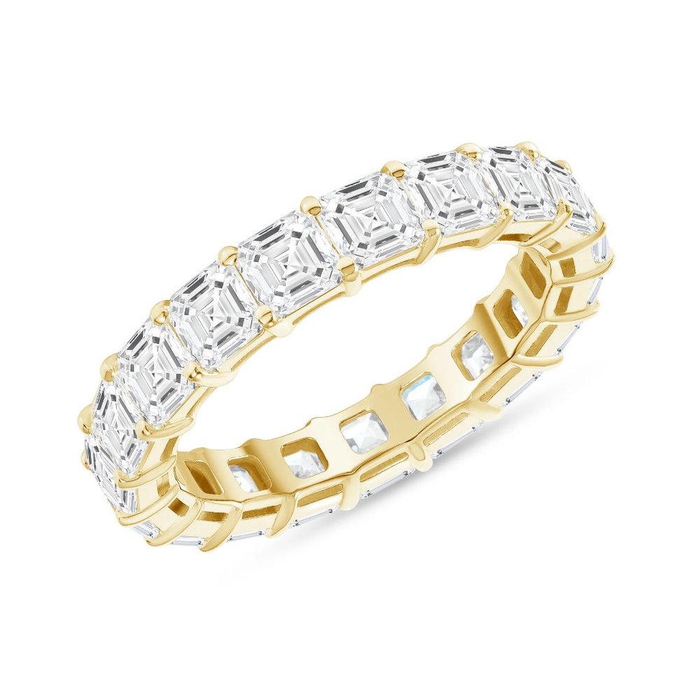 Asscher Cut 14K (or 18k upon request) Gold Eternity Band Ring
